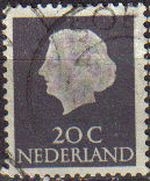 Holanda 1953-71 Scott 347 Sello Reina Juliana 20c usado Stamps Netherlands Holland Hollande Olanda 